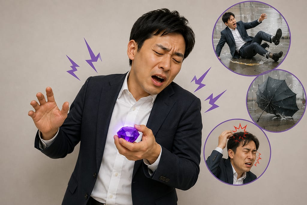 紫色の宝石型セーフティデバイスのコンセプト