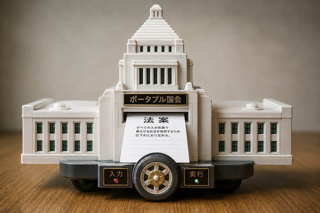 ポータブル国会を現代のデジタル立法・Policy as Code端末として再解釈したコンセプト