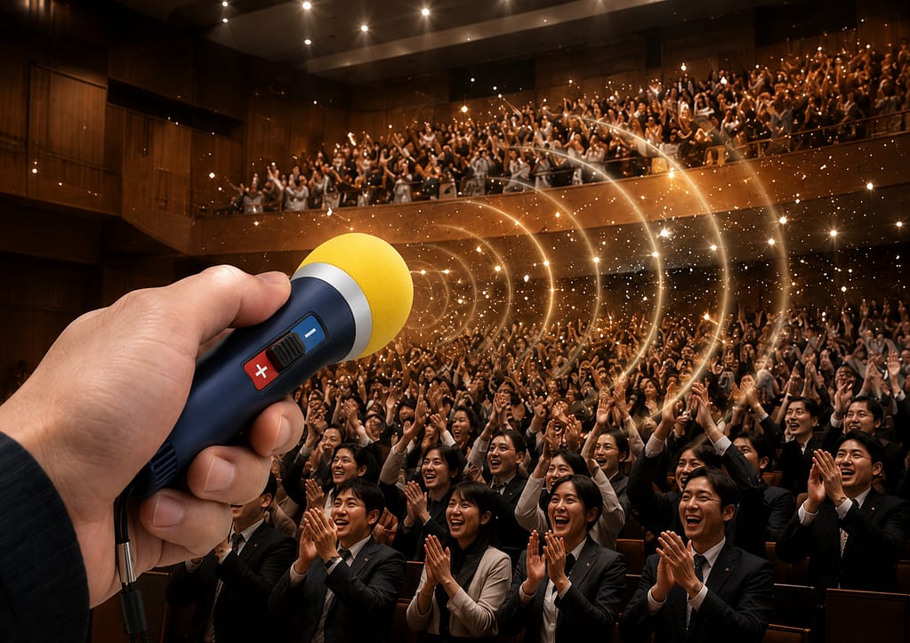 拍手水ましマイクを現代の音響機器として再設計したコンセプト