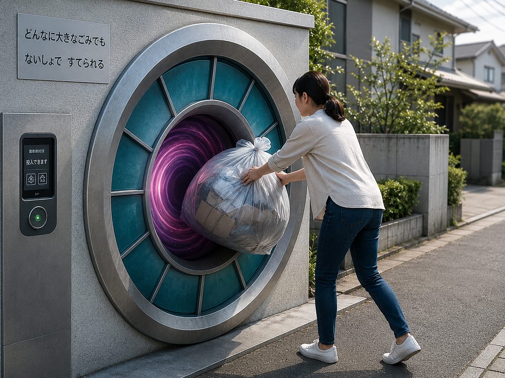 未来型の密閉式ごみ投入ポータルのコンセプト