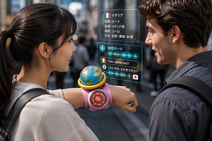 海外リョコッキを現代的な腕装着型翻訳ガイドとして再設計したコンセプト