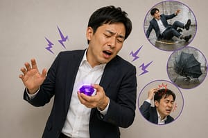 紫色の宝石型セーフティデバイスのコンセプト