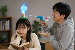 感情推定センサーとRGBの炎型ライトを備えた現代版ハート灯コンセプト
