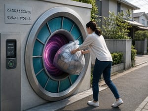未来型の密閉式ごみ投入ポータルのコンセプト